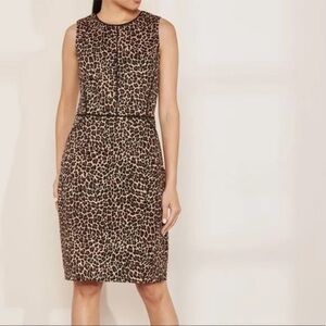 NWOT J.Crew Leopard Print Fitted Tank Midi Dress 6